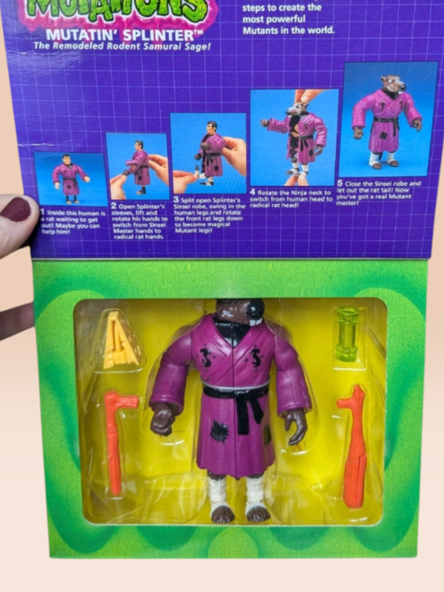 TMNT Teenage Mutant Ninja Turtles Figure Mutations Mutatin' Splinter 1992