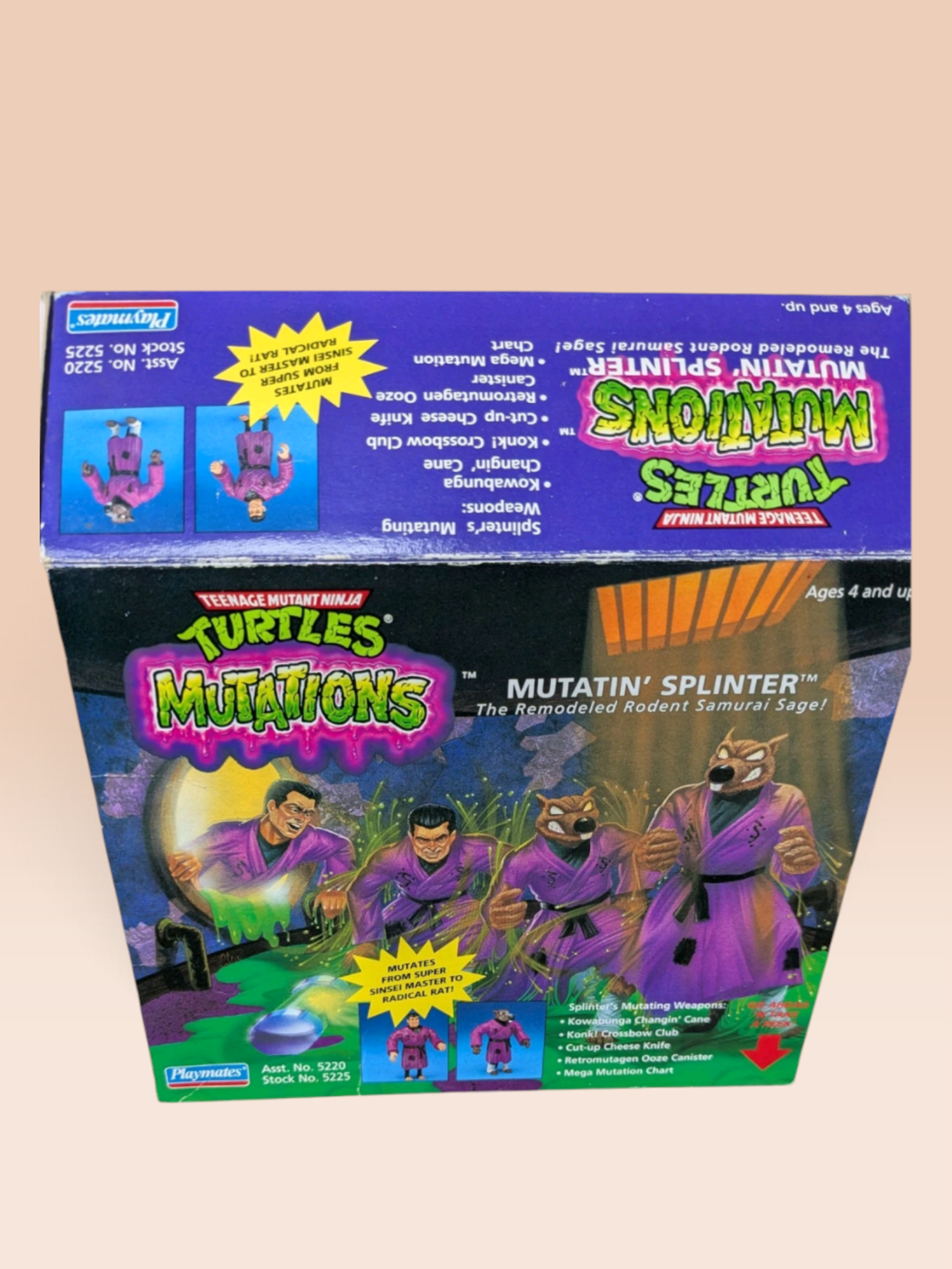 TMNT Teenage Mutant Ninja Turtles Figure Mutations Mutatin' Splinter 1992